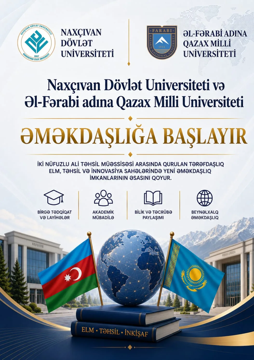 NDU Əl-Fərabi adına Qazax Milli Universiteti ilə əməkdaşlığa başlayıb
